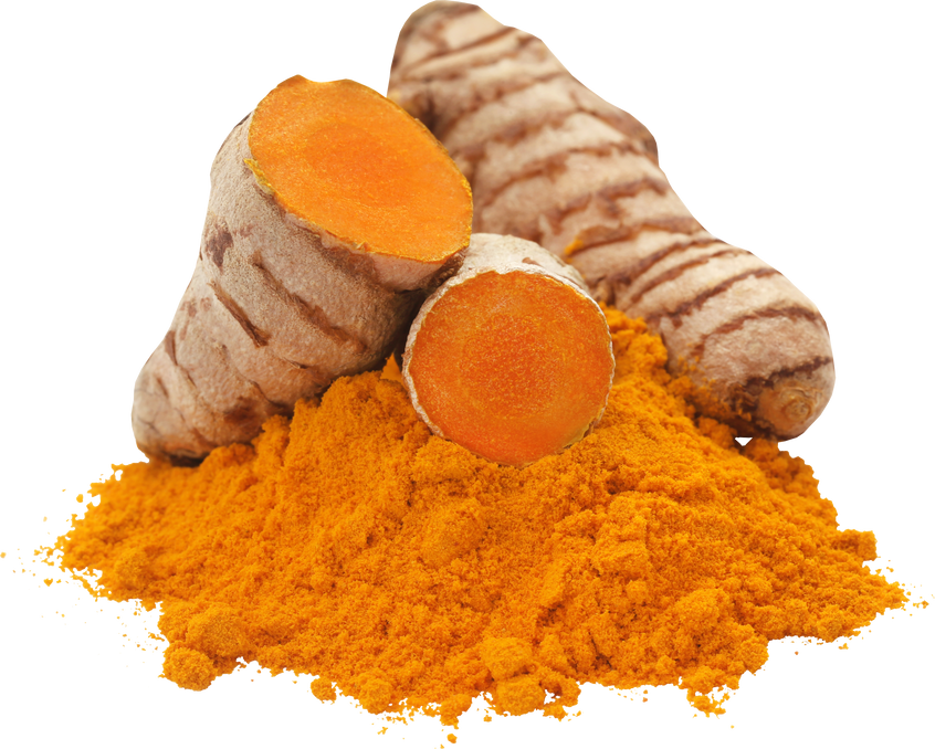 Raw Turmeric with Powder Cutout